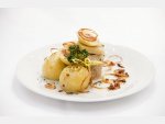Potato Dumplings with Smoked Pork Meat and Onion