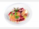 Grilled Goaty Cheese with Parma Ham and with Cranberries